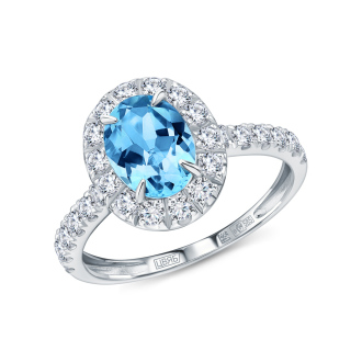 Кольцо из белого золота Cold Diamonds с топазом природным