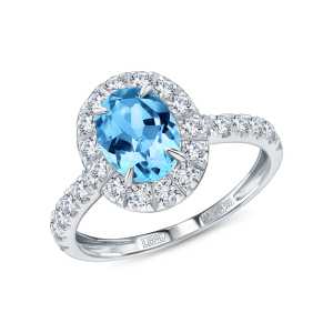 Кольцо из белого золота Cold Diamonds с топазом природным