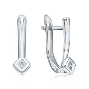 Серебряные серьги с бриллиантами природными