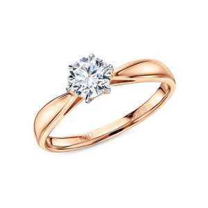 Золотое кольцо с бриллиантом выращенным