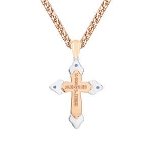 Золотой крестик с сапфирами