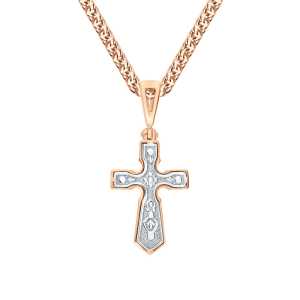 Золотой крестик с бриллиантами природными