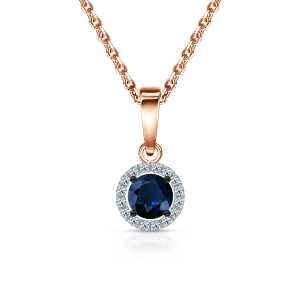 Подвеска из золота с бриллиантами и сапфиром природными
