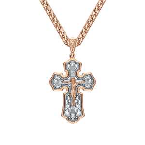 Золотой крестик с бриллиантами природными