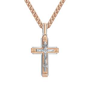 Золотой крестик с бриллиантом природным