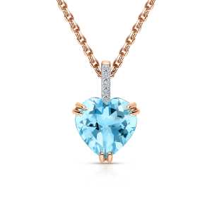 Золотая подвеска с бриллиантами природными и топазами природными