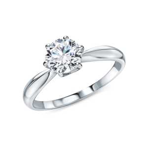 Золотое кольцо с бриллиантом выращенным