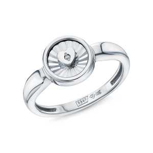 Серебряное кольцо с бриллиантами природными