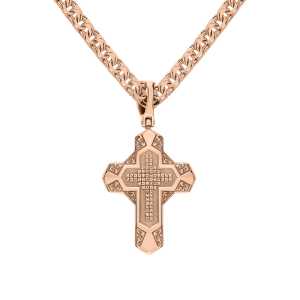 Золотой крестик с бриллиантами природными