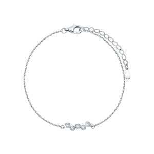 Серебряный браслет с бриллиантами выращенными