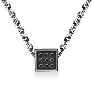 Золотая подвеска с бриллиантами чёрными природными