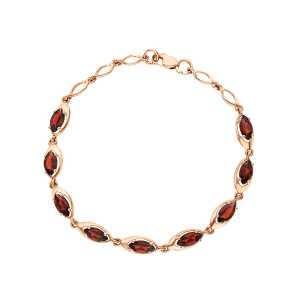 Золотой браслет с гранатами природными