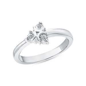 Серебряное кольцо с бриллиантами природными