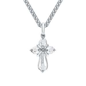 Золотой крестик с бриллиантами природными